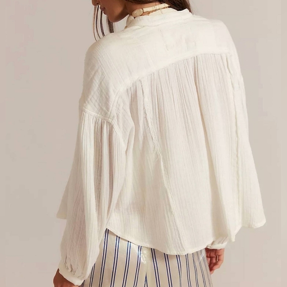 NWT Free People - Valley Double Cloth Shirt Sz M - Picture 2 of 3